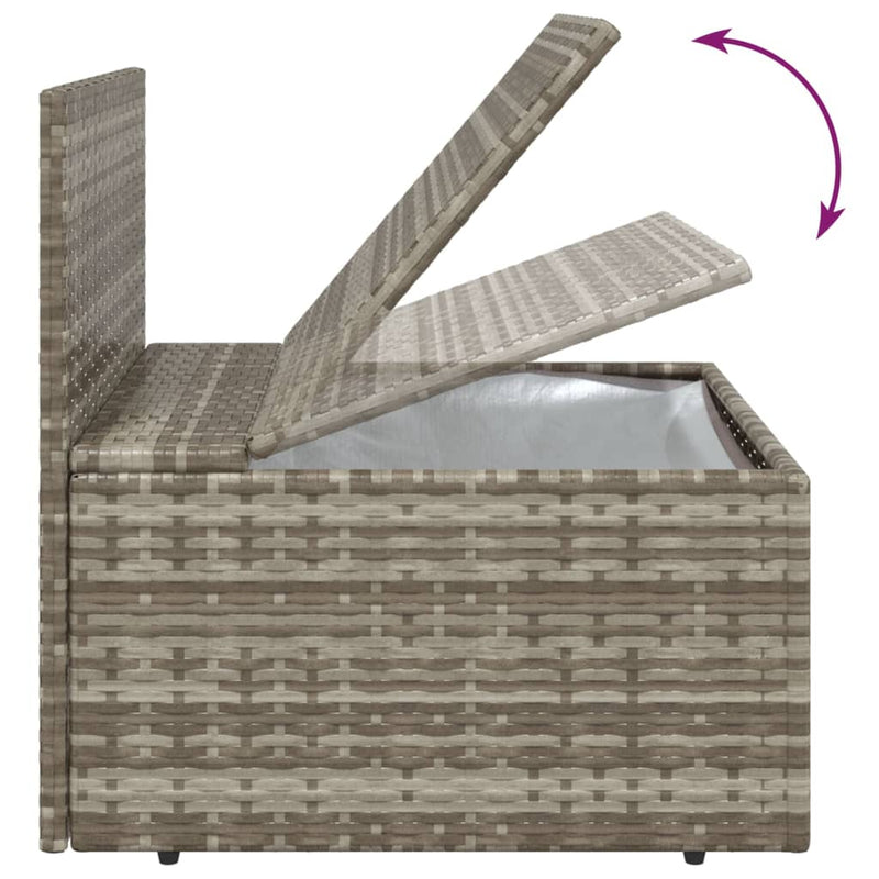 vidaXL 5 Piece Garden Lounge Set with Cushions Grey Poly Rattan