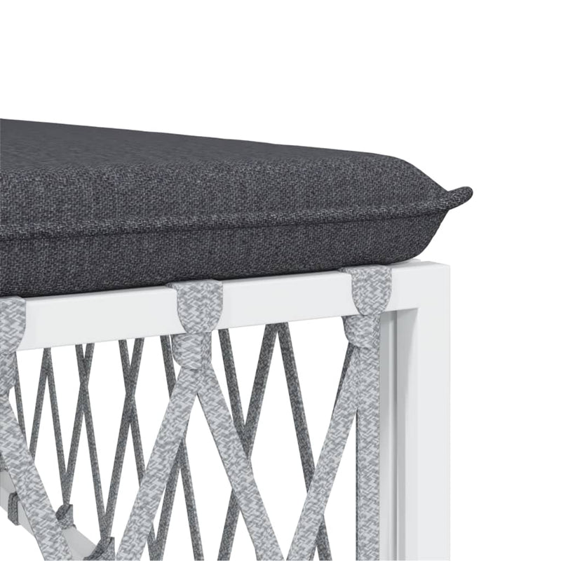 vidaXL Garden Corner Sofa with Cushions White Woven Fabric