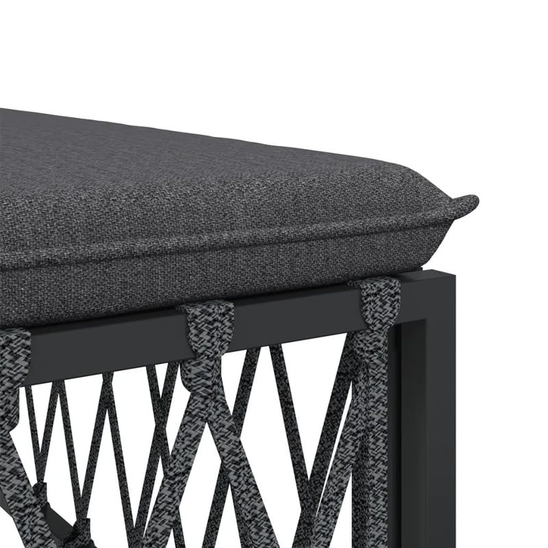 vidaXL Garden Middle Sofa with Cushions Anthracite Woven Fabric