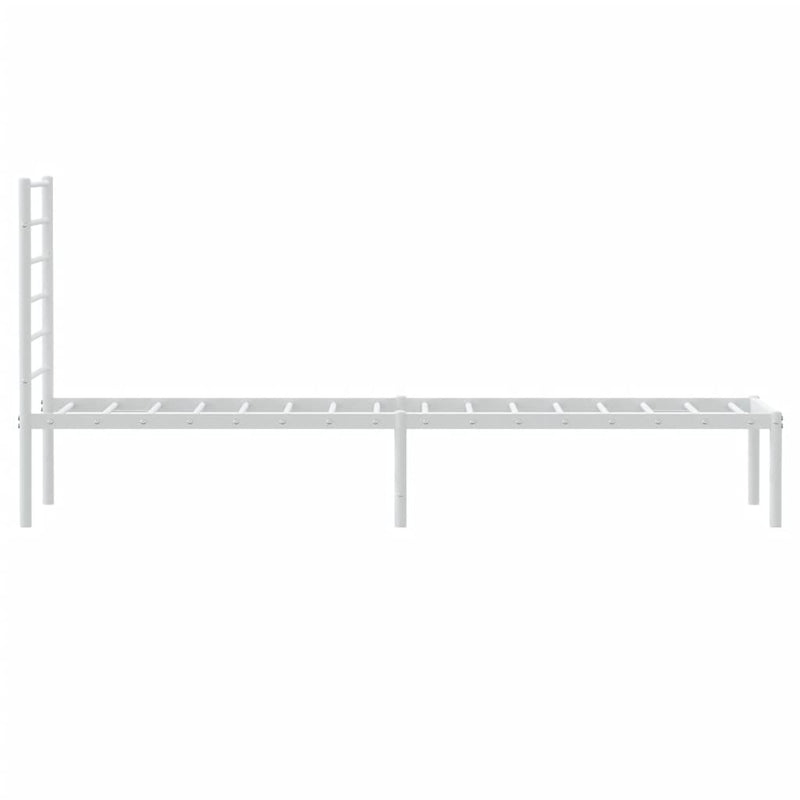 vidaXL Metal Bed Frame without Mattress with Headboard White 107x203 cm King Single