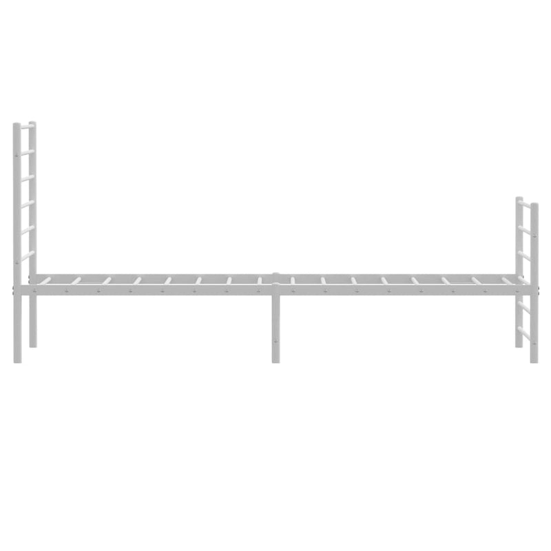 vidaXL Metal Bed Frame without Mattress with Footboard White 107x203 cm King Single