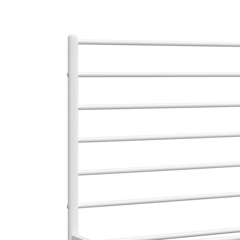 vidaXL Metal Bed Frame without Mattress with Footboard White 150x200 cm