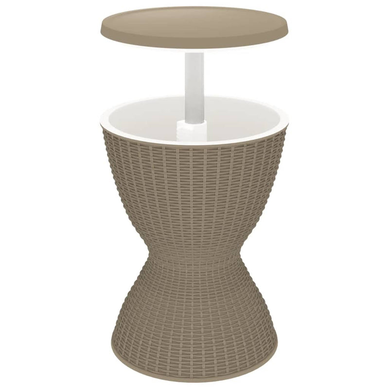 vidaXL 3-in-1 Ice Cooler Table Light Brown Polypropylene