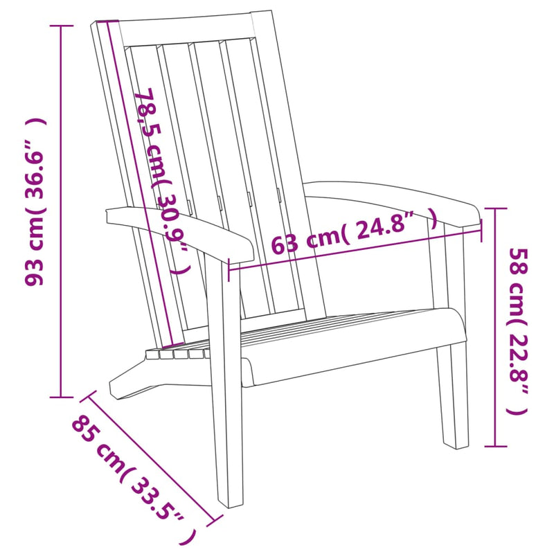 vidaXL Garden Adirondack Chair Light Brown Polypropylene