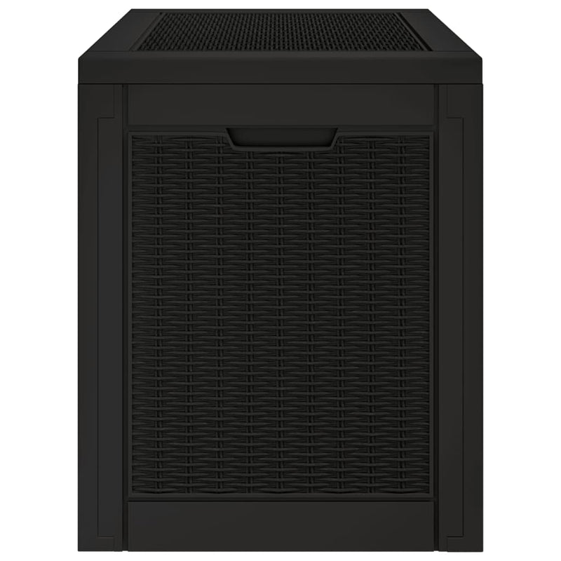 vidaXL Garden Storage Box Black 55.5x43x53 cm Polypropylene