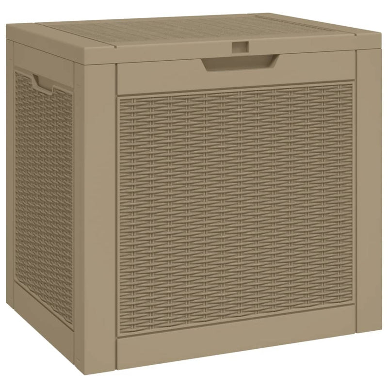 vidaXL Garden Storage Box Light Brown 55.5x43x53 cm Polypropylene
