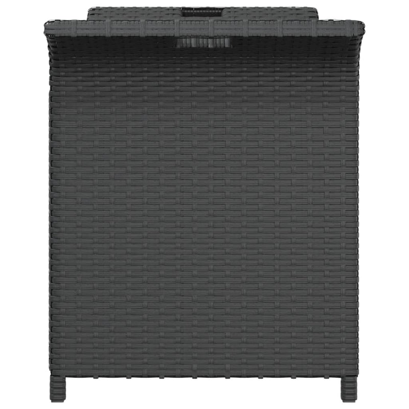 vidaXL Garden Bench with Cushion Black 116x46x57 cm Poly Rattan