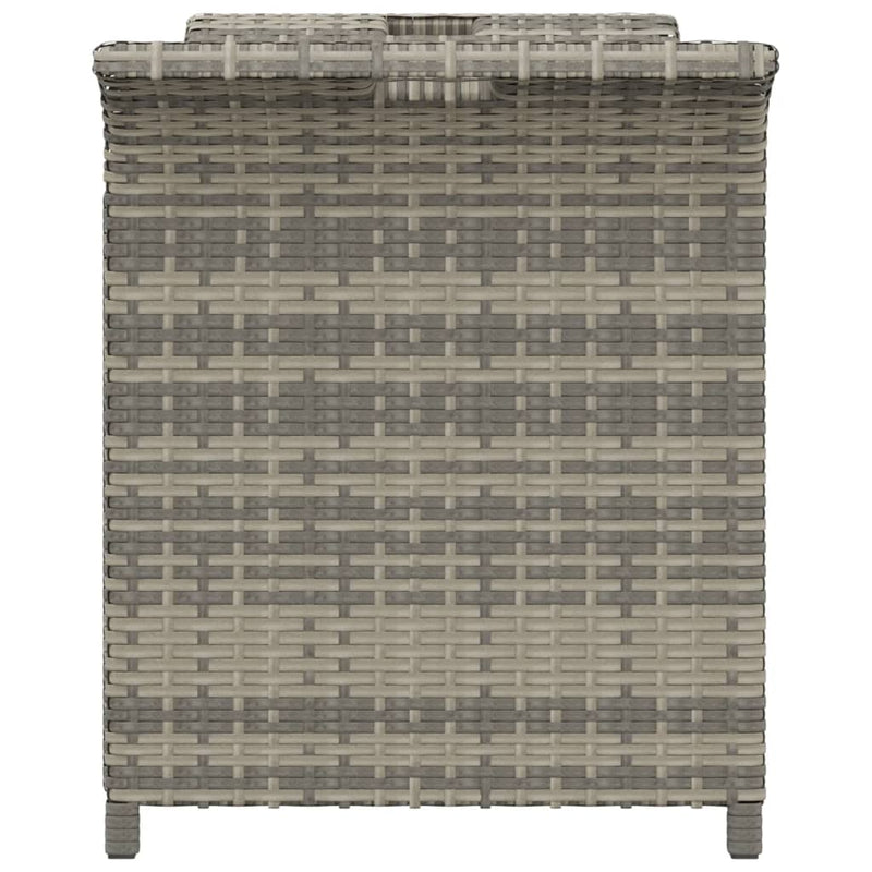 vidaXL Garden Bench with Cushion Grey 116x46x57 cm Poly Rattan