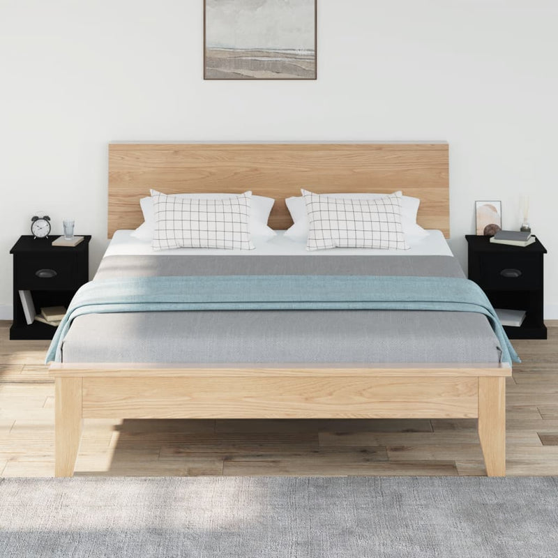 vidaXL Bedside Cabinets 2 pcs Black 39x39x47.5 cm Engineered Wood