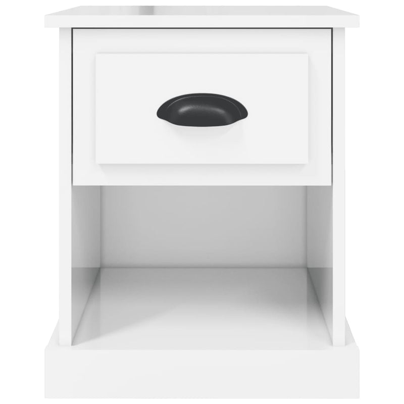 vidaXL Bedside Cabinets 2 pcs High Gloss White 39x39x47.5 cm Engineered Wood