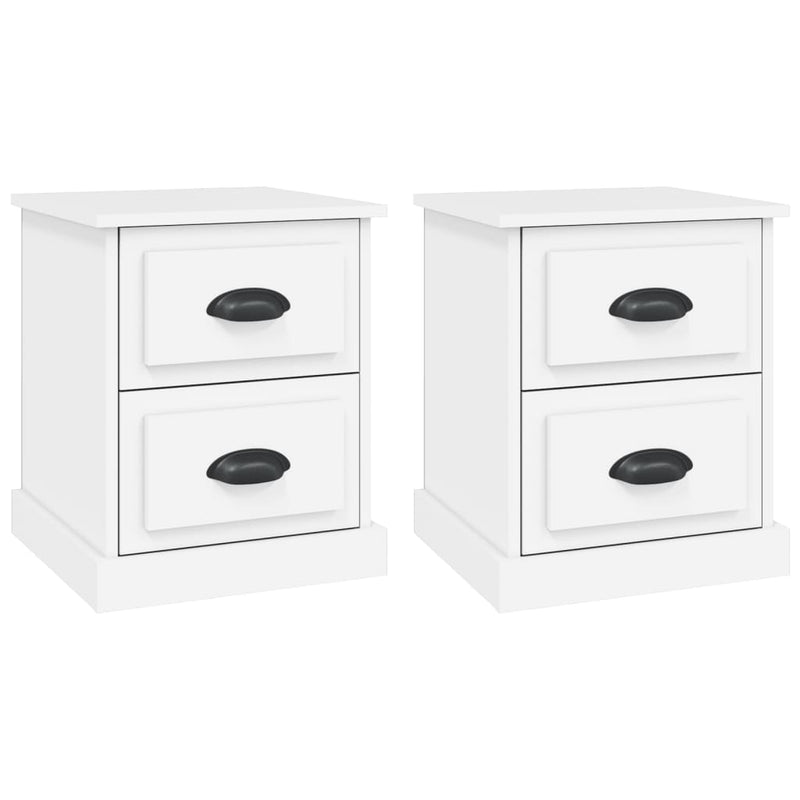 vidaXL Bedside Cabinets 2 pcs White 39x39x47.5 cm Engineered Wood