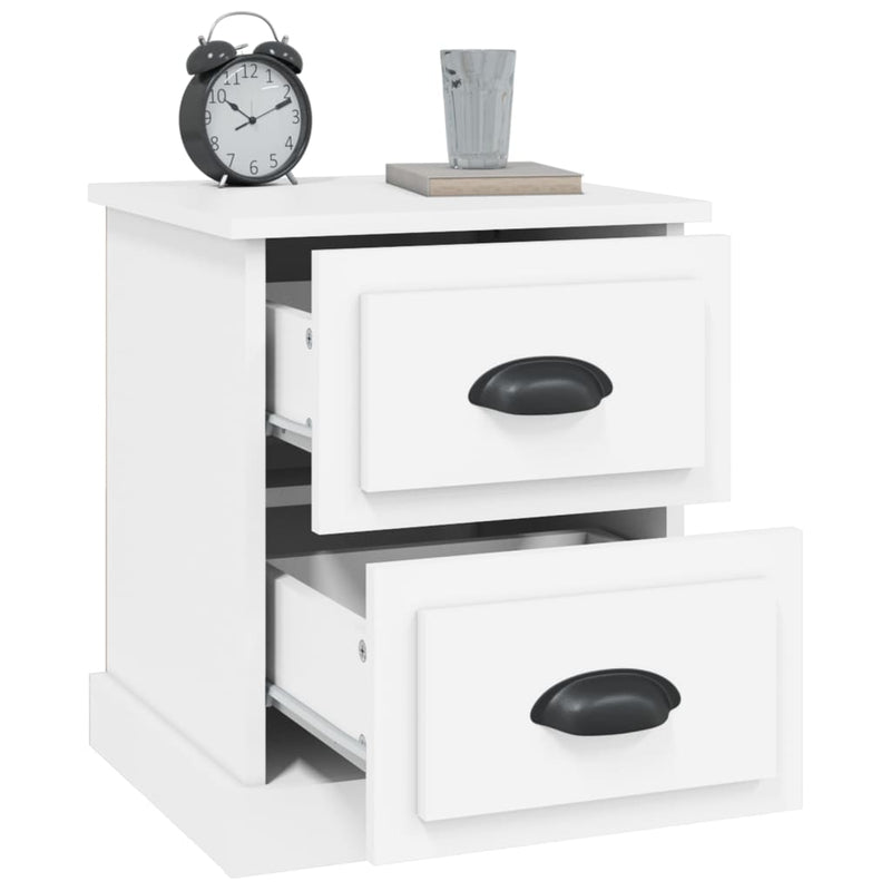 vidaXL Bedside Cabinets 2 pcs White 39x39x47.5 cm Engineered Wood