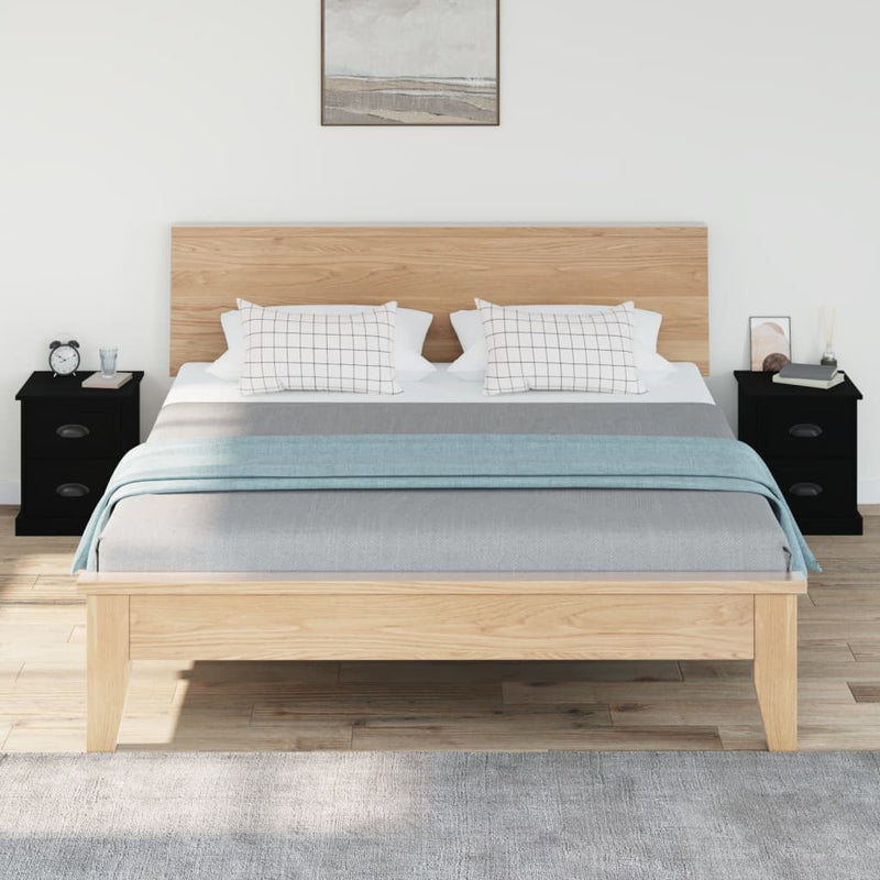 vidaXL Bedside Cabinets 2 pcs Black 39x39x47.5 cm Engineered Wood
