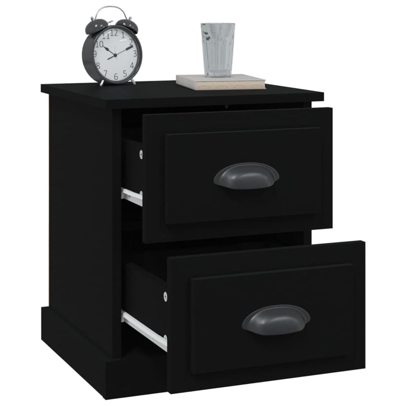 vidaXL Bedside Cabinets 2 pcs Black 39x39x47.5 cm Engineered Wood