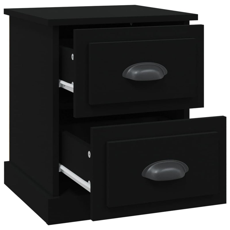 vidaXL Bedside Cabinets 2 pcs Black 39x39x47.5 cm Engineered Wood