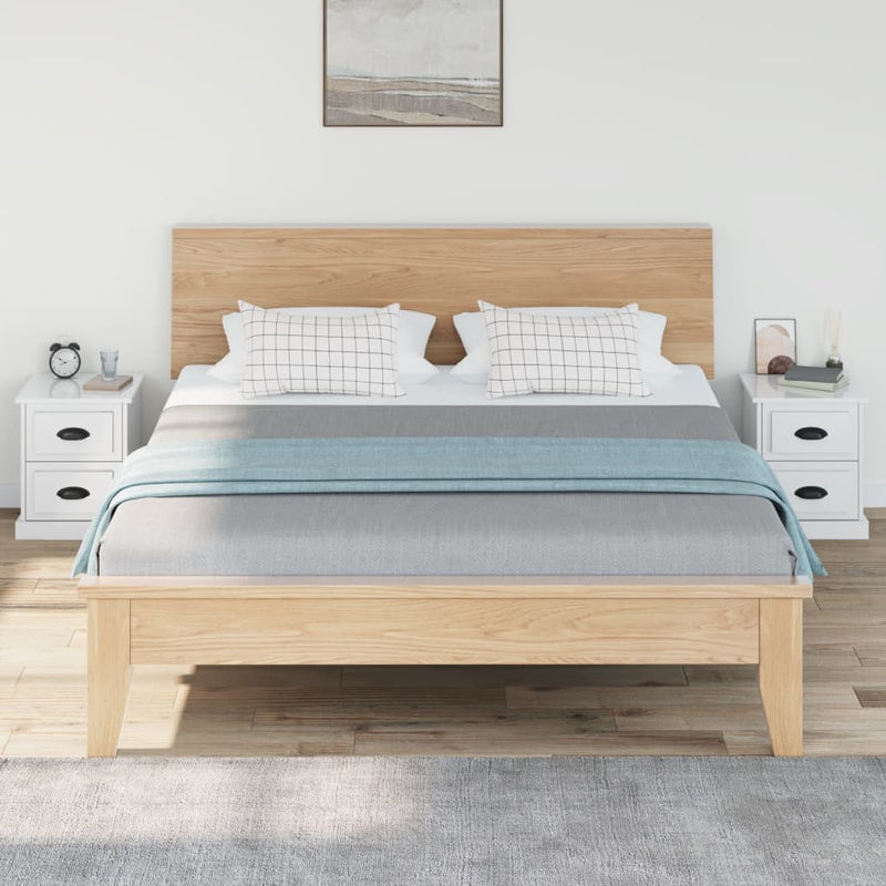 vidaXL Bedside Cabinets 2 pcs High Gloss White 39x39x47.5 cm Engineered Wood