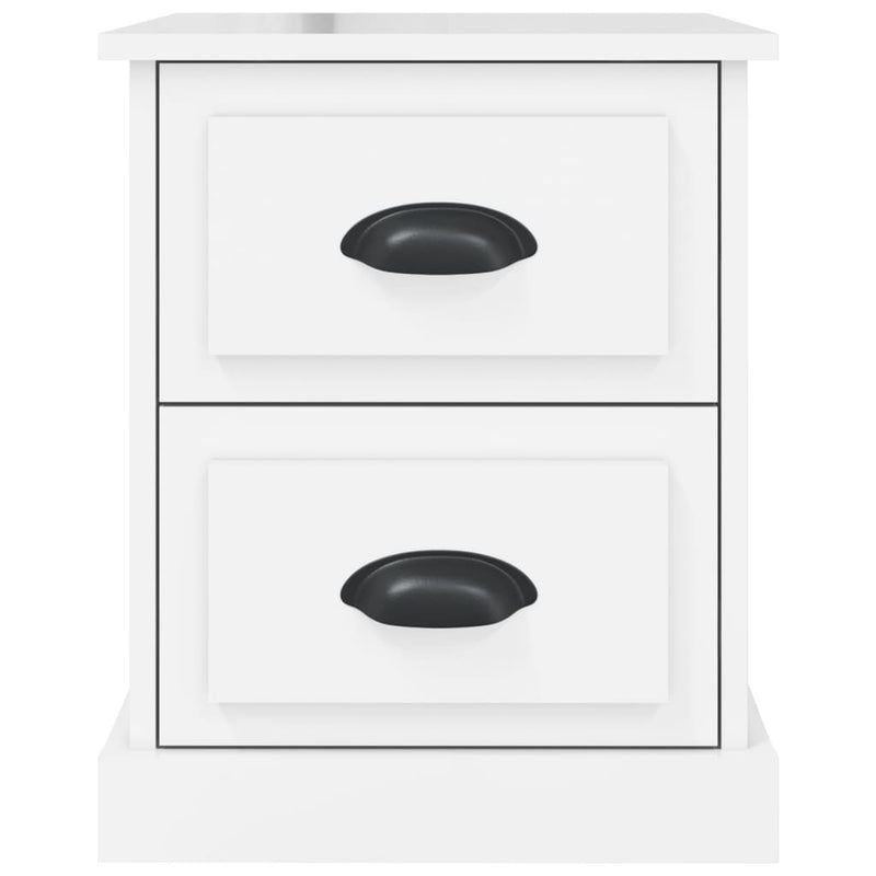 vidaXL Bedside Cabinets 2 pcs High Gloss White 39x39x47.5 cm Engineered Wood