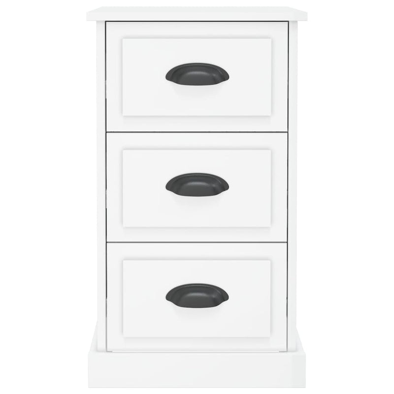 vidaXL Bedside Cabinet High Gloss White 39x39x67 cm Engineered Wood