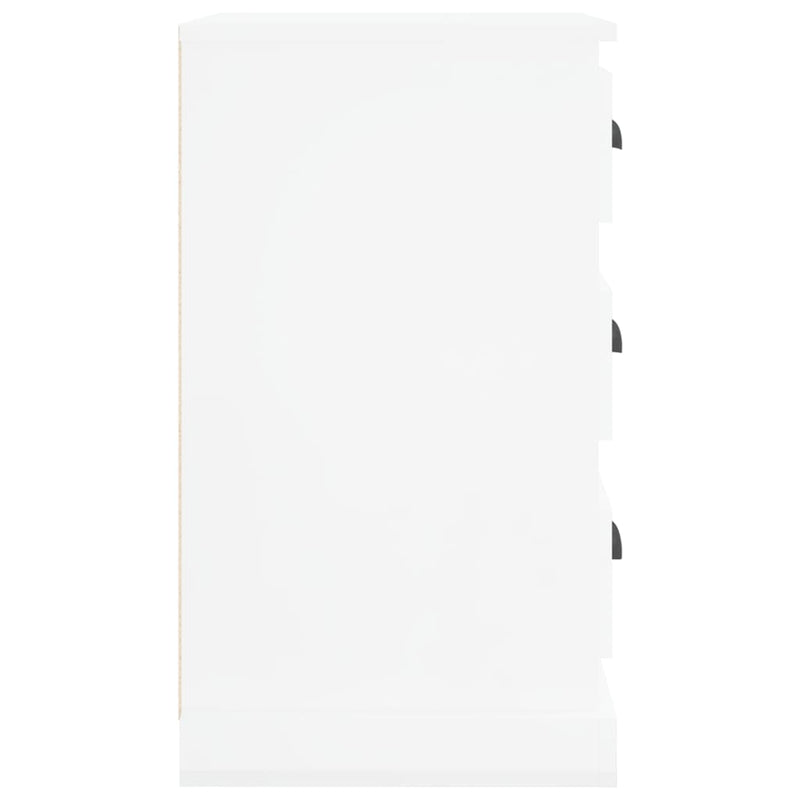 vidaXL Bedside Cabinet High Gloss White 39x39x67 cm Engineered Wood