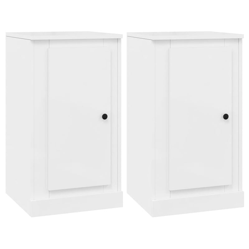 vidaXL Sideboards 2 pcs High Gloss White 37.5x35.5x67.5 cm Engineered Wood