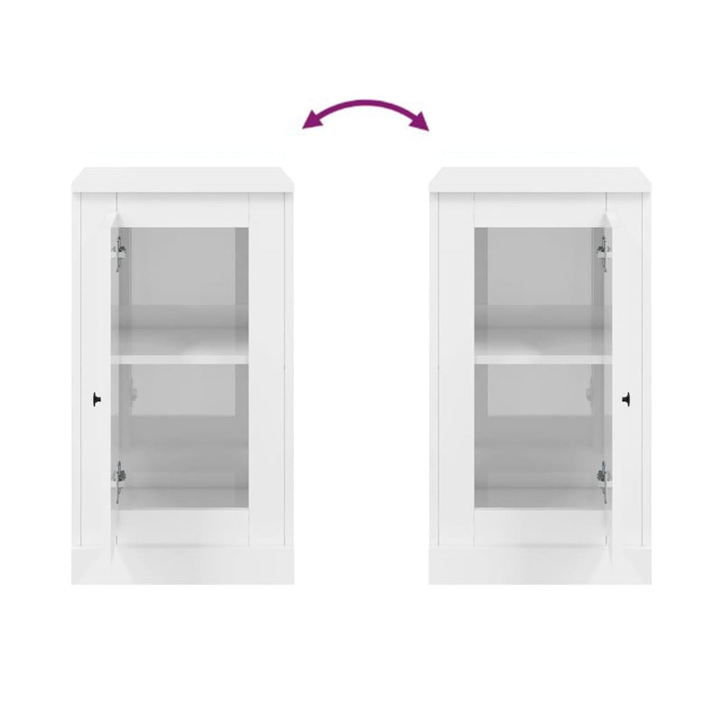 vidaXL Sideboards 2 pcs High Gloss White 37.5x35.5x67.5 cm Engineered Wood