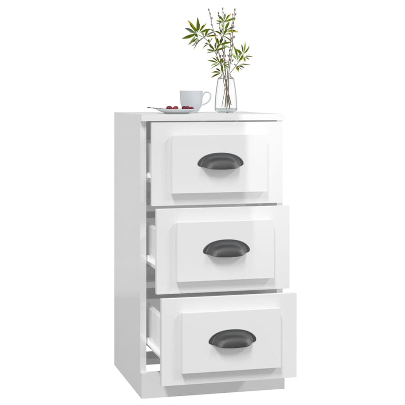 vidaXL Sideboard High Gloss White 36x35.5x67.5 cm Engineered Wood