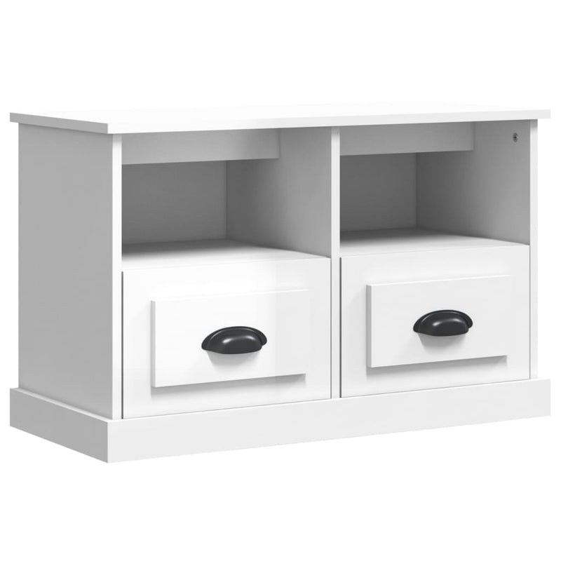 vidaXL TV Cabinet High Gloss White 80x35x50 cm Engineered Wood