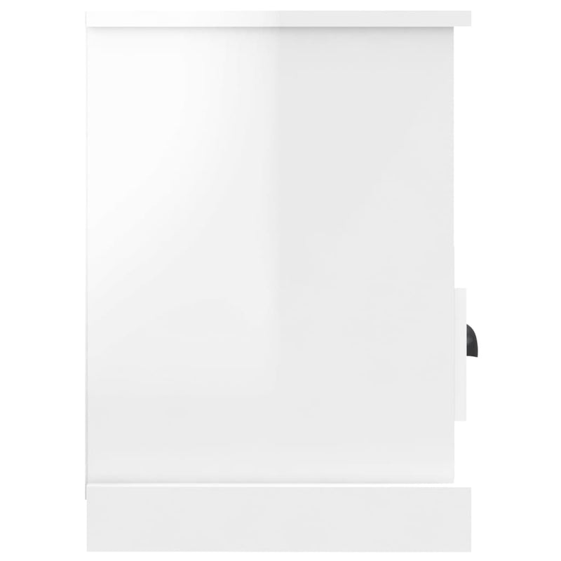 vidaXL TV Cabinet High Gloss White 80x35x50 cm Engineered Wood