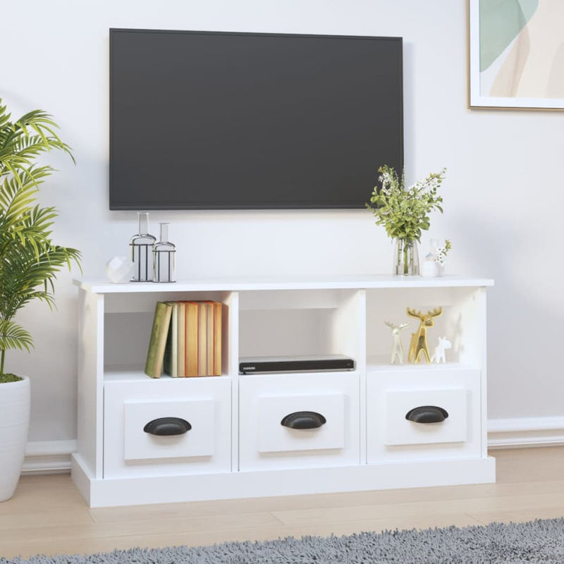 vidaXL TV Cabinet White 100x35x50 cm Engineered Wood