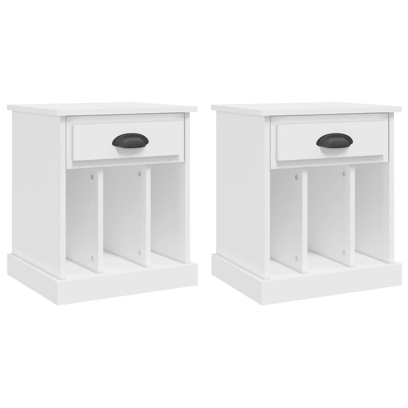 vidaXL Bedside Cabinets 2 pcs White 43x36x50 cm