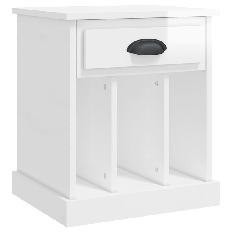 vidaXL Bedside Cabinet High Gloss White 43x36x50 cm