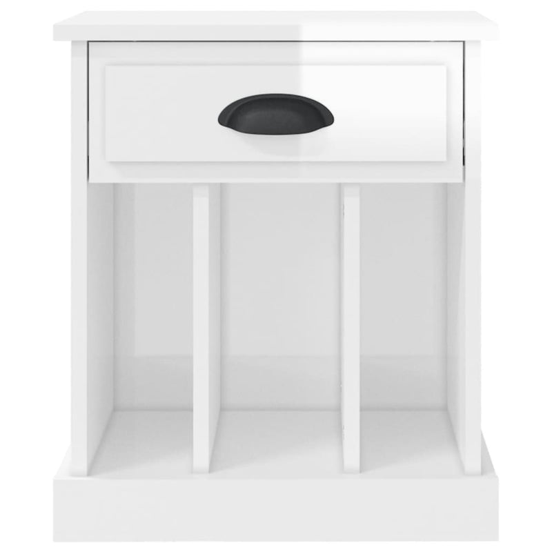 vidaXL Bedside Cabinet High Gloss White 43x36x50 cm