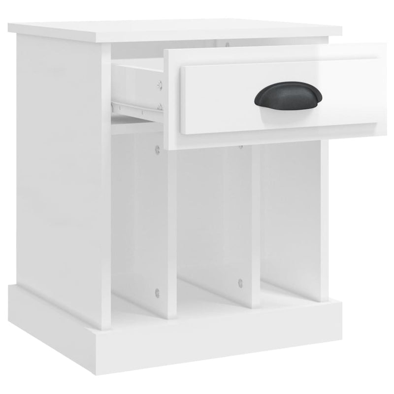 vidaXL Bedside Cabinets 2 pcs High Gloss White 43x36x50 cm