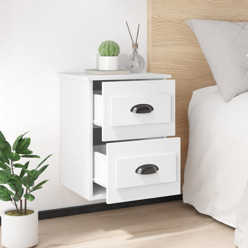 vidaXL Wall-mounted Bedside Cabinet White 41.5x36x53cm