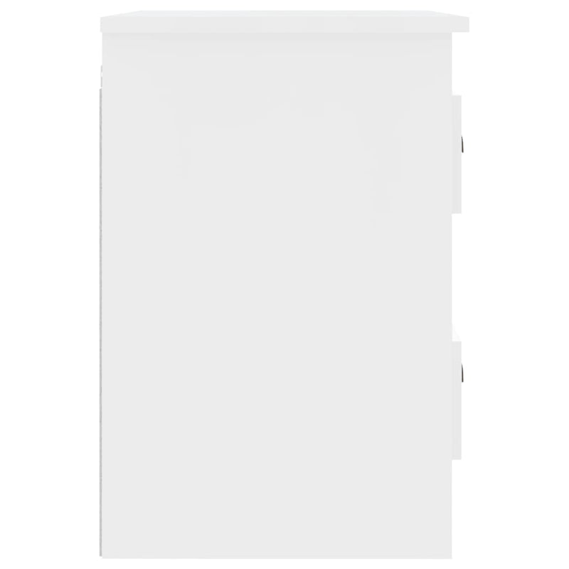 vidaXL Wall-mounted Bedside Cabinet High Gloss White 41.5x36x53cm