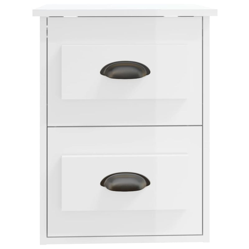 vidaXL Wall-mounted Bedside Cabinets 2 pcs High Gloss White 41.5x36x53cm