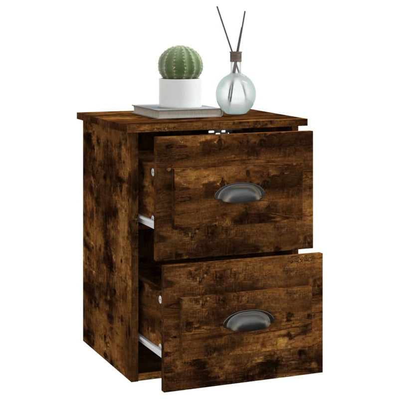 vidaXL Wall-mounted Bedside Cabinets 2 pcs Smoked Oak 41.5x36x53cm