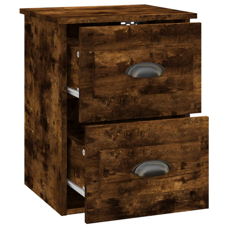 vidaXL Wall-mounted Bedside Cabinets 2 pcs Smoked Oak 41.5x36x53cm