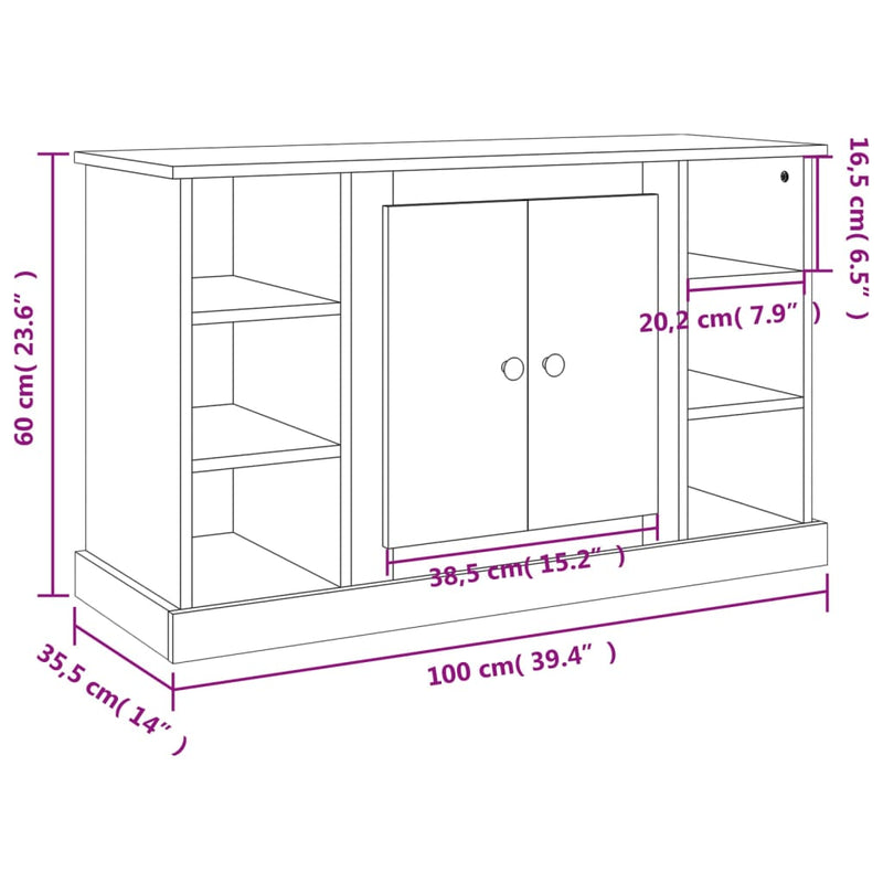 vidaXL Sideboard White 100x35.5x60 cm Engineered Wood