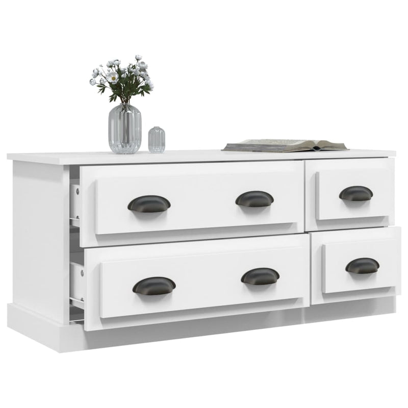 vidaXL TV Cabinet White 100x35.5x45 cm Engineered Wood