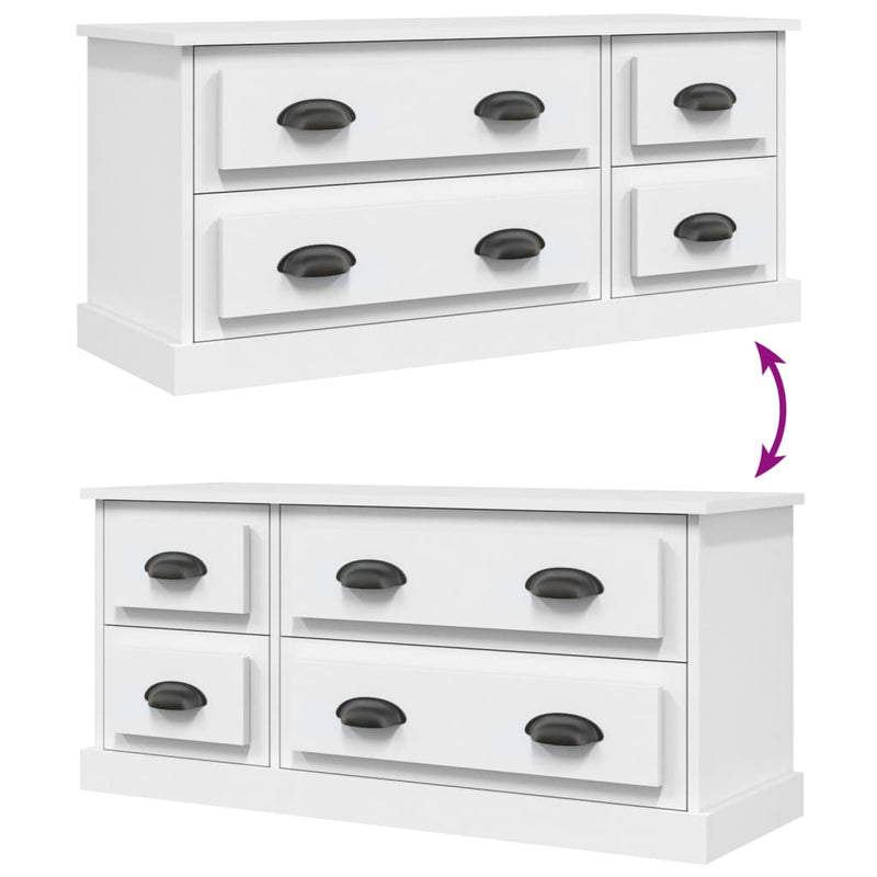 vidaXL TV Cabinet White 100x35.5x45 cm Engineered Wood