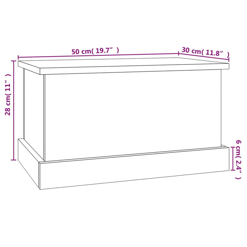 vidaXL Storage Box White 50x30x28 cm Engineered Wood