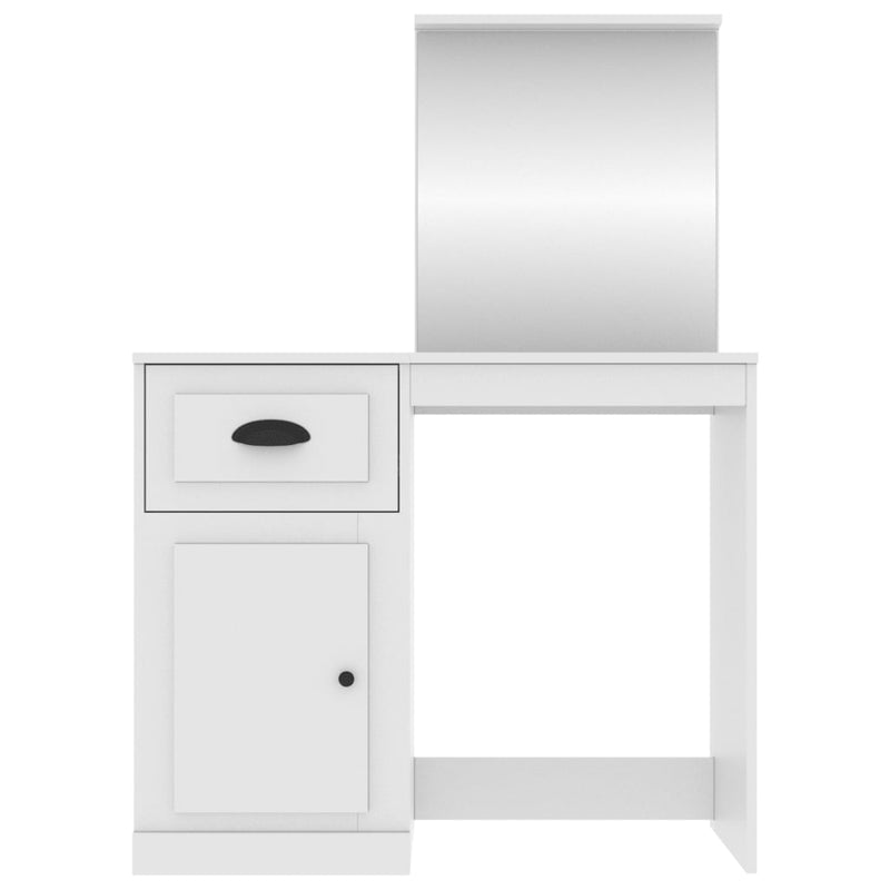 vidaXL Dressing Table with Mirror White 90x50x132.5 cm Engineered Wood