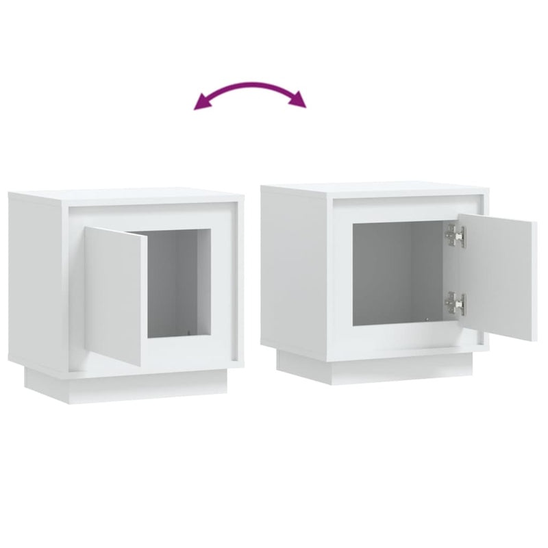 vidaXL Bedside Cabinets 2 pcs White 44x35x45 cm Engineered Wood