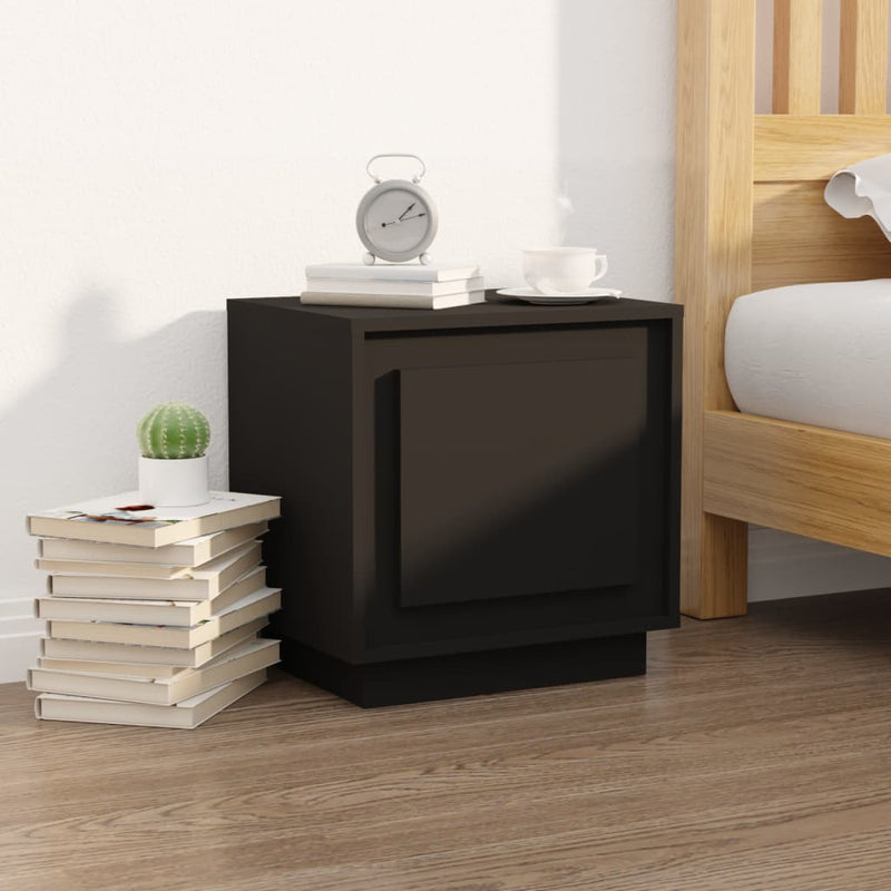 vidaXL Bedside Cabinets 2 pcs Black 44x35x45 cm Engineered Wood