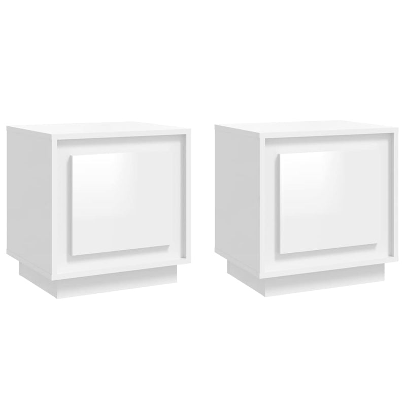 vidaXL Bedside Cabinets 2pcs HighGlossWhite 44x35x45cm EngineeredWood