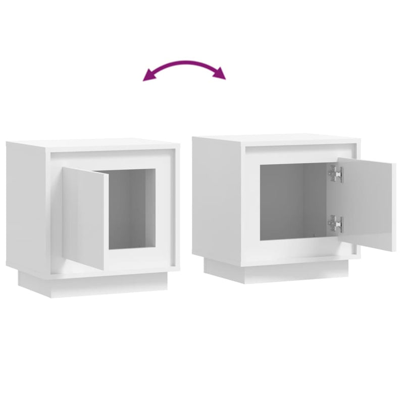 vidaXL Bedside Cabinets 2pcs HighGlossWhite 44x35x45cm EngineeredWood