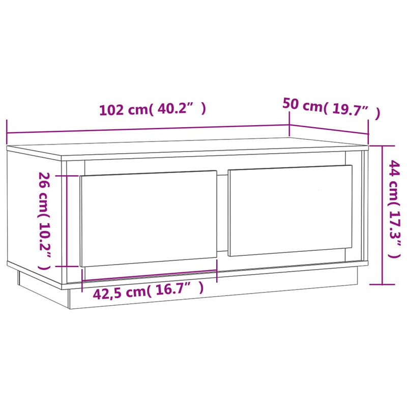 vidaXL Coffee Table White 102x50x44 cm Engineered Wood