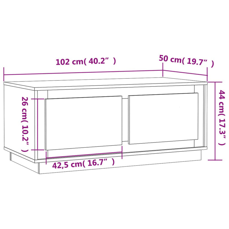 vidaXL Coffee Table Black 102x50x44 cm Engineered Wood