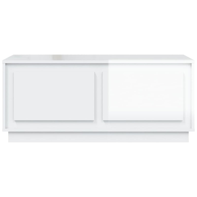 vidaXL Coffee Table High Gloss White 102x50x44 cm Engineered Wood